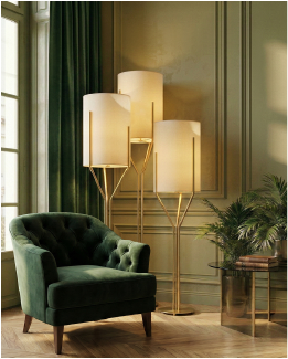 Lampadaire Laiton Satiné